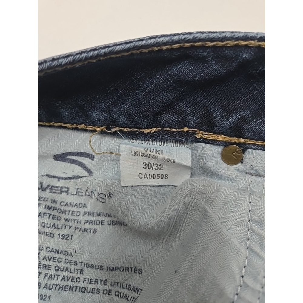 Silver Suki Bootcut Jeans Size 30 Low Rise Mid Wash Flare Denim Fitted - Picture 4 of 7
